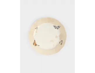 Тарелка закусочная, 24 см, 2 шт, фарфор N, бежевая, Бабочки, Butterfly garden