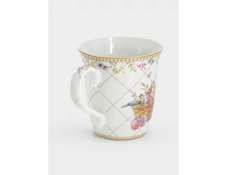 Кружка, 275 мл, фарфор P, белая, Корзина с цветами, Spring Bloom