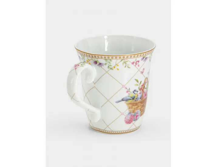 Кружка 275 мл белая Корзина с цветами Easy Life Spring Bloom
