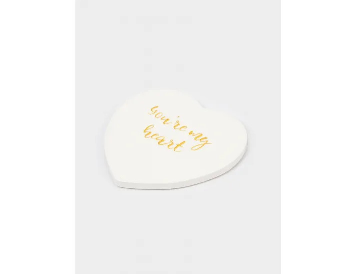 Подставка под кружку 13х9 см сердце белая Anna Lafarg Надпись