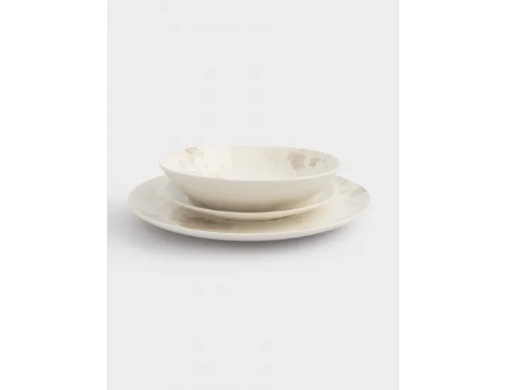 Сервиз обеденный 6 персон 18 предметов белый Цветы и листья Anna Lafarg Florance