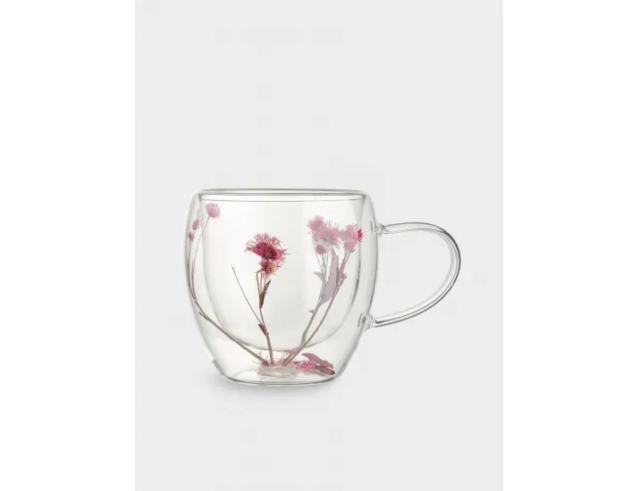 Кружка 240 мл с сухоцветами внутри Сиреневые цветы Anna Lafarg Wind-mystery