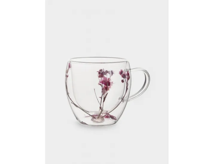 Кружка 240 мл с сухоцветами внутри Сиреневые цветы Anna Lafarg Wind-mystery