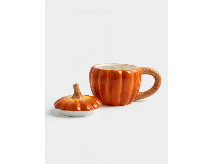Кружка 450 мл с крышкой оранжевая Тыква Anna Lafarg Bright pumpkin