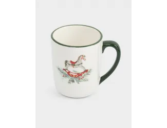 Кружка, 540 мл, керамика D, зеленая, Лошадка, Festival