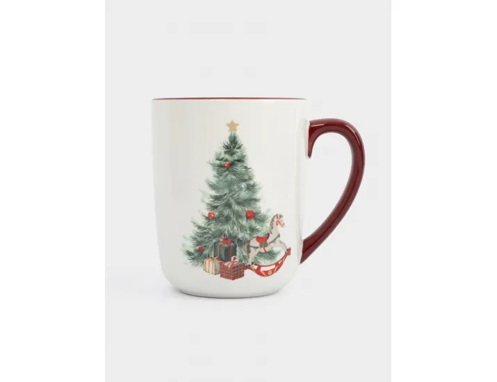 Кружка 540 мл красная Лошадка у елки Anna Lafarg Festival