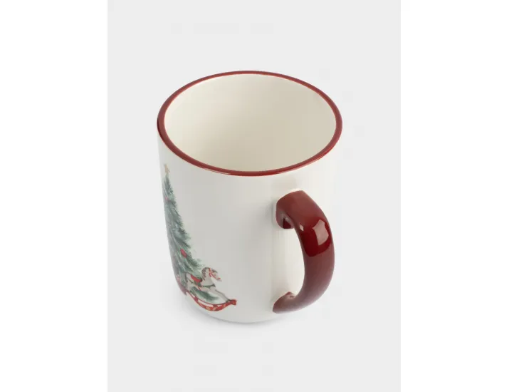 Кружка 540 мл красная Лошадка у елки Anna Lafarg Festival