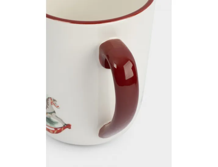 Кружка 540 мл красная Лошадка у елки Anna Lafarg Festival