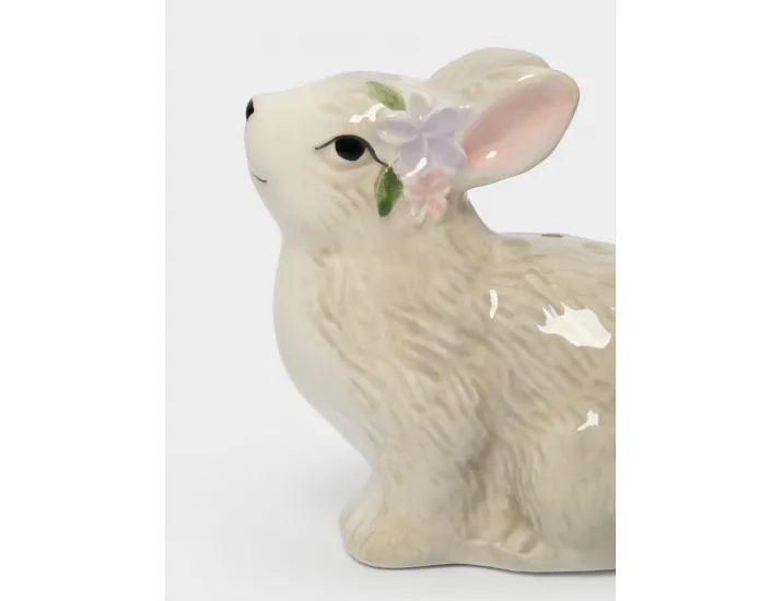 Емкость для соли или перца 8 см серая Кролик с цветами Anna Lafarg Brown Rabbit