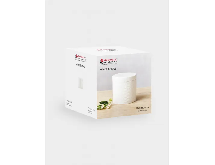 Банка для сыпучих продуктов 1,0 л 13,5 см белая Maxwell & Williams Даймонд