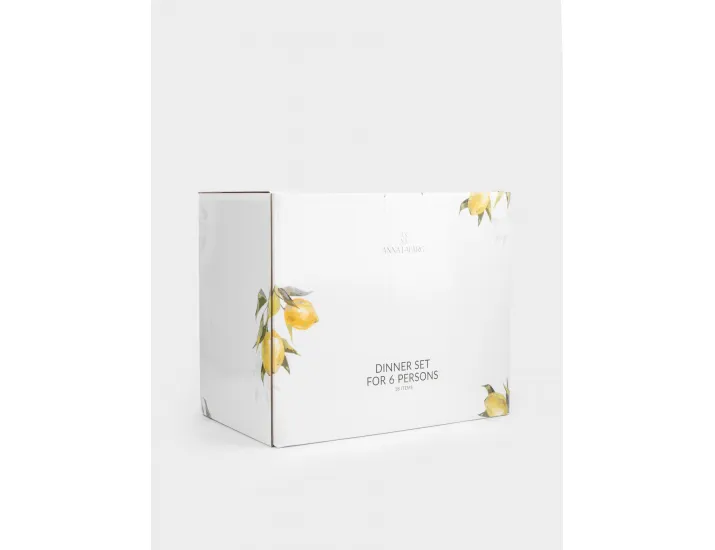 Сервиз обеденный 6 персон 18 предметов белый Лимоны Anna Lafarg Palermo