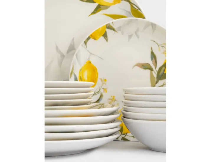 Сервиз обеденный 6 персон 18 предметов белый Лимоны Anna Lafarg Palermo