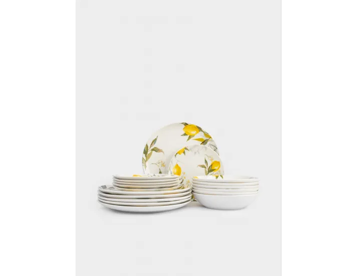 Сервиз обеденный 6 персон 18 предметов белый Лимоны Anna Lafarg Palermo