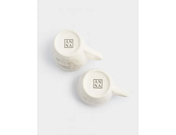 Кружка 350 мл 2 шт белая Цветы и листья Anna Lafarg Florance