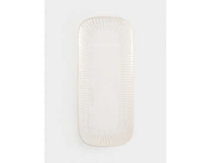 Блюдо 36x16 см прямоугольное белое Полосы Easy Life Gallery