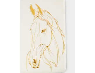 Подставка под горячее, 12х33 см, керамика/пробка, с ручкой, белая, Лошадь, Horse