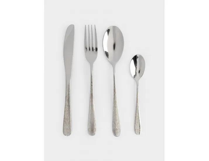 Столовые приборы 6 персон 24 предмета серебристые Узоры Anna Lafarg Valetta