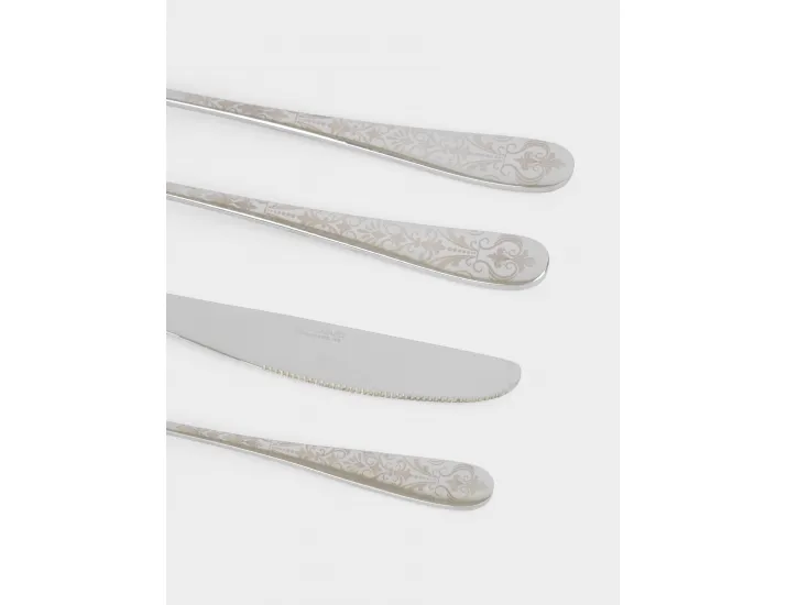 Столовые приборы 6 персон 24 предмета серебристые Узоры Anna Lafarg Valetta