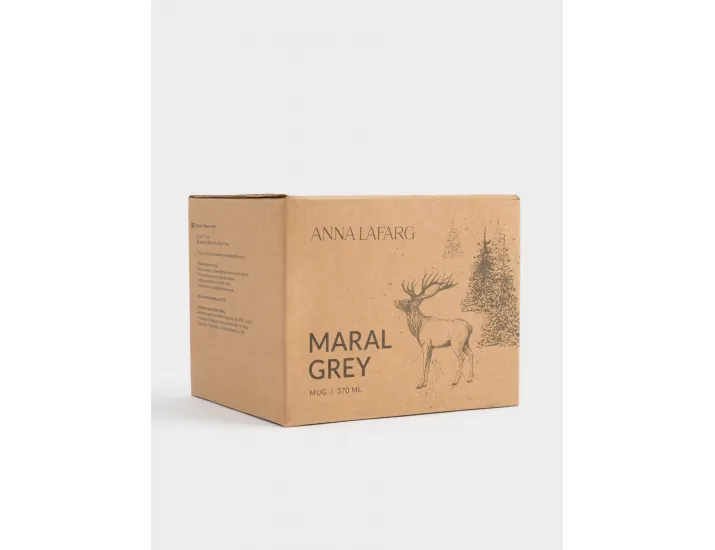 Кружка 370 мл бело-серая Олень в лесу Anna Lafarg Maral grey