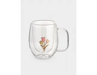 Кружка, 330 мл, стекло Б/металл, Тюльпаны, Wind-deco