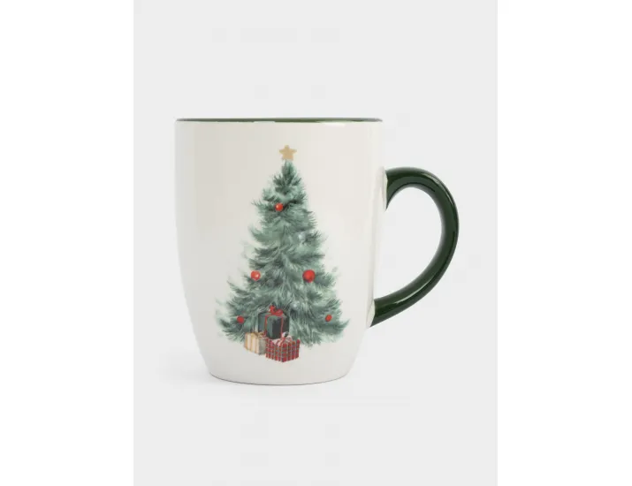 Кружка 330 мл зеленая Елка с подарками Anna Lafarg Festival