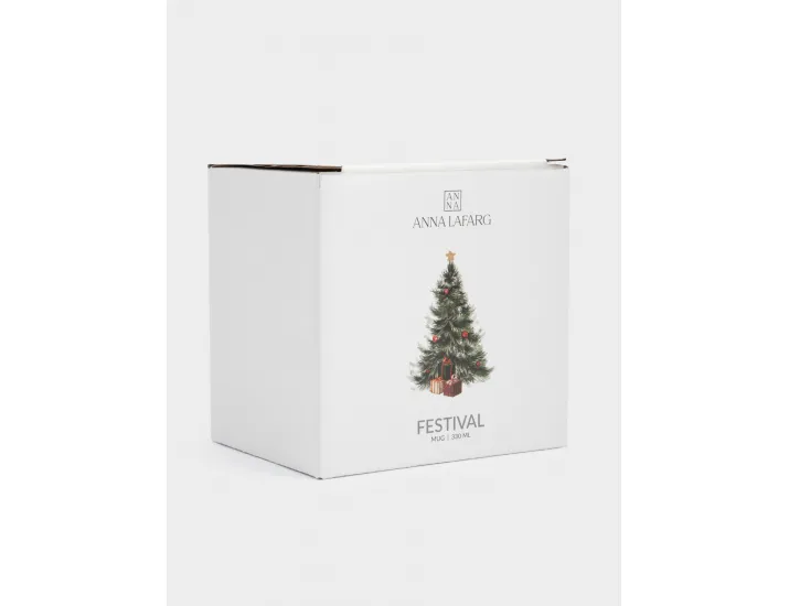 Кружка 330 мл зеленая Елка с подарками Anna Lafarg Festival