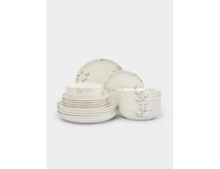 Сервиз обеденный 6 персон 19 предметов белый Цветы и листья Anna Lafarg Primrose