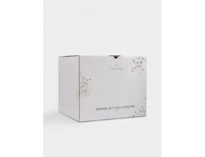 Сервиз обеденный 6 персон 19 предметов белый Цветы и листья Anna Lafarg Primrose