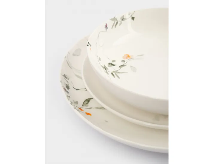 Сервиз обеденный 6 персон 19 предметов белый Цветы и листья Anna Lafarg Primrose