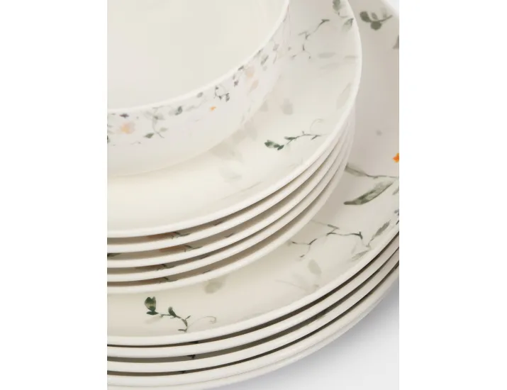 Сервиз обеденный 6 персон 19 предметов белый Цветы и листья Anna Lafarg Primrose