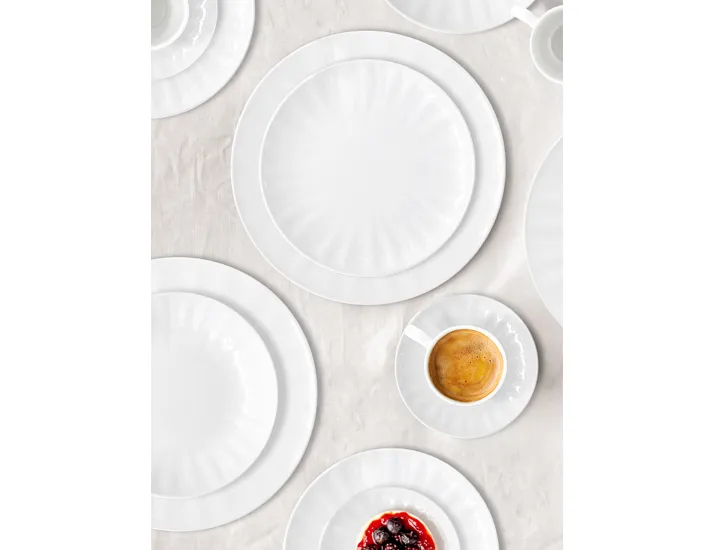 Тарелка обеденная 27 см белая Волны Home & Style Floral