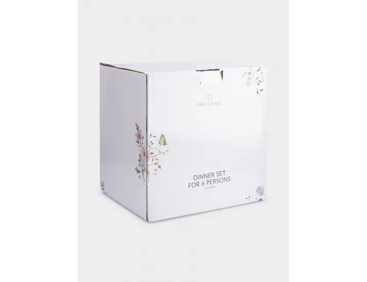 Сервиз обеденный 6 персон 18 предметов белый Цветы Anna Lafarg Gentle garden