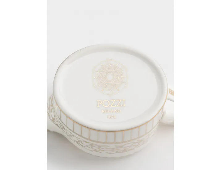Молочник 250 мл белый с золотистым орнаментом Pozzi Milano Golden