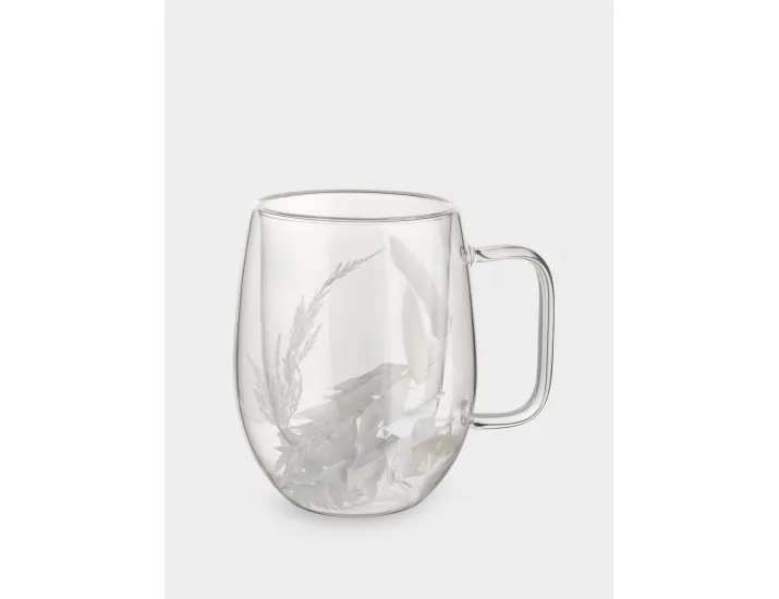 Кружка 330 мл с сухоцветами внутри Белые цветы Anna Lafarg Wind-mystery