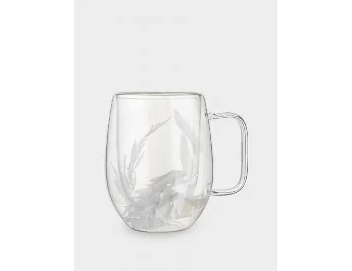 Кружка 330 мл с сухоцветами внутри Белые цветы Anna Lafarg Wind-mystery