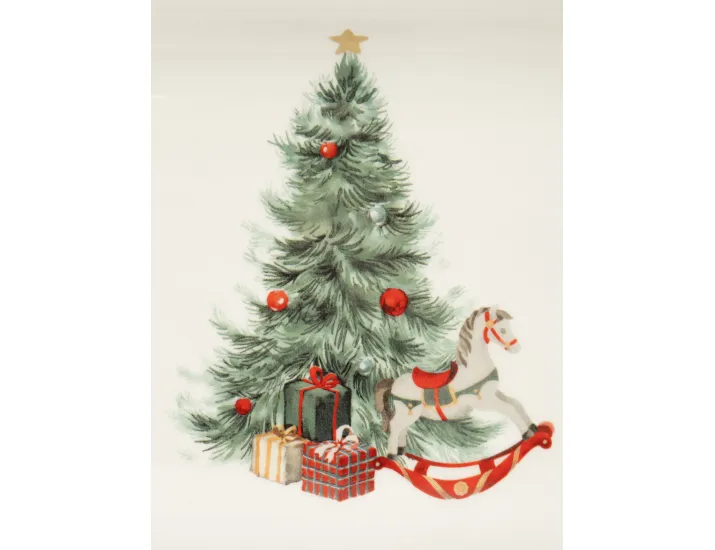 Блюдо 34х13 см прямоугольное красная Лошадка у елки Anna Lafarg Festival