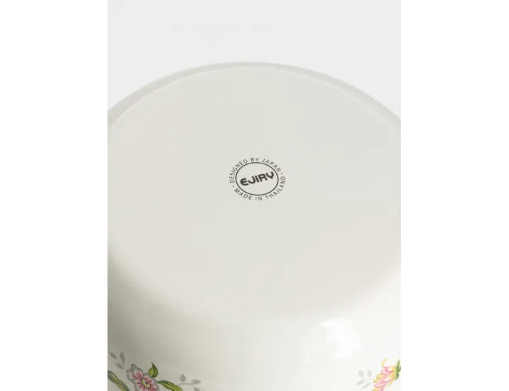 Кастрюля 24 см 6.5 л со вставкой-пароваркой эмалированная с крышкой молочная Цветы Ejiry Provence