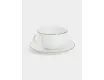 Чашка с блюдцем 250 мл белая с серебристым кантом Anna Lafarg Арктика