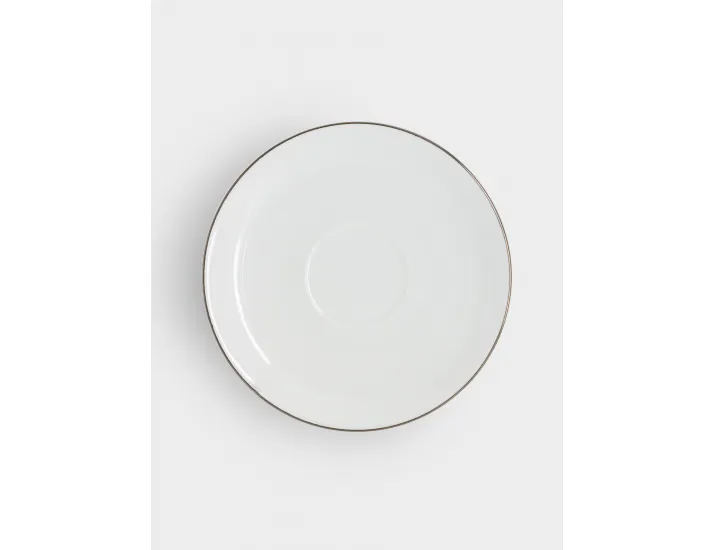 Чашка с блюдцем 250 мл белая с серебристым кантом Anna Lafarg Арктика