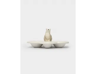 Блюдо пасхальное, 22х9 см, 6 отд, молочно-серое, Кролик с цветами, Brown Rabbit