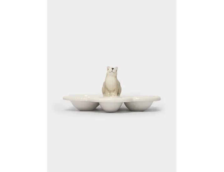 Блюдо пасхальное 22х9 см 6 отделений молочно-серое Кролик с цветами Anna Lafarg Brown Rabbit