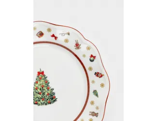 Тарелка обеденная, 27 см, фарфор N, белая, Елка, Miracle