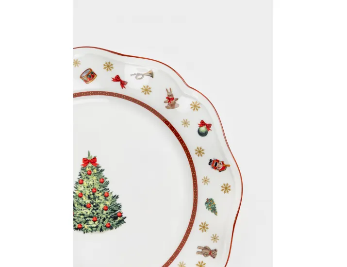 Тарелка обеденная 27 см белая Елка Anna Lafarg Miracle