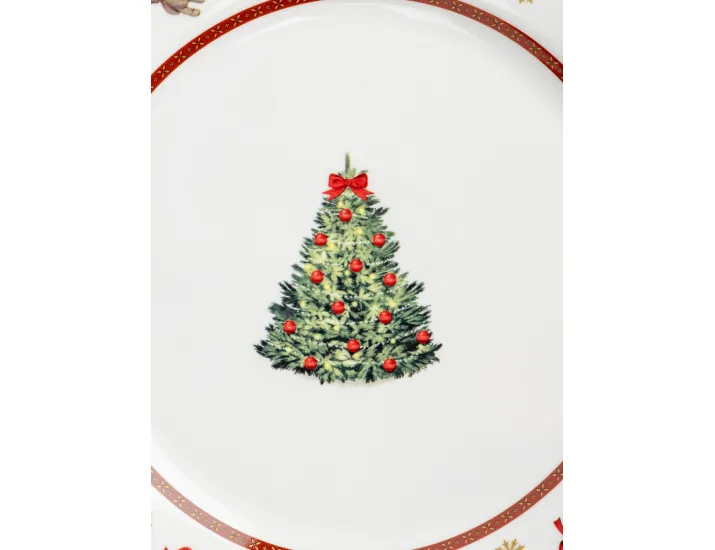 Тарелка обеденная 27 см белая Елка Anna Lafarg Miracle