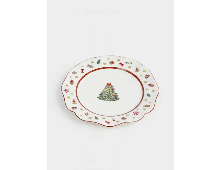 Тарелка обеденная 27 см белая Елка Anna Lafarg Miracle