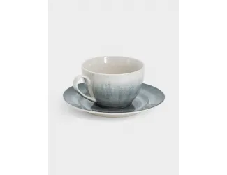 Пара чайная, 1 перс, 2 пр, 220 мл, керамика, серо-голубая, Vulcano