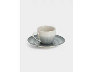 Пара кофейная, 1 перс, 2 пр, 90 мл, керамика, серо-голубая, Vulcano