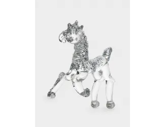 Статуэтка, 10х7 см, стекло, серебристая, Лошадка, Horse
