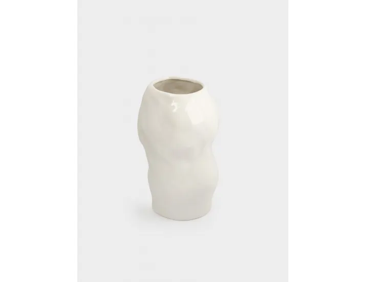 Ваза для цветов 28 см молочная Anna Lafarg Мятый эффект Barkhan