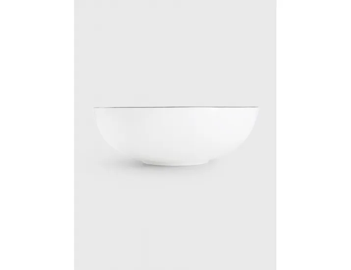 Тарелка суповая 19 см белая с серебристым кантом Anna Lafarg Арктика